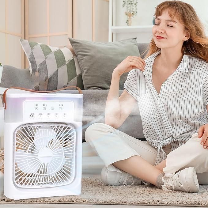 Mini Portable Air Cooler – LED, 3 Speeds, Timer, Spray Modes | Vault Design