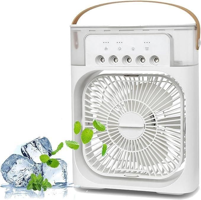 Mini Portable Air Cooler – LED, 3 Speeds, Timer, Spray Modes | Vault Design