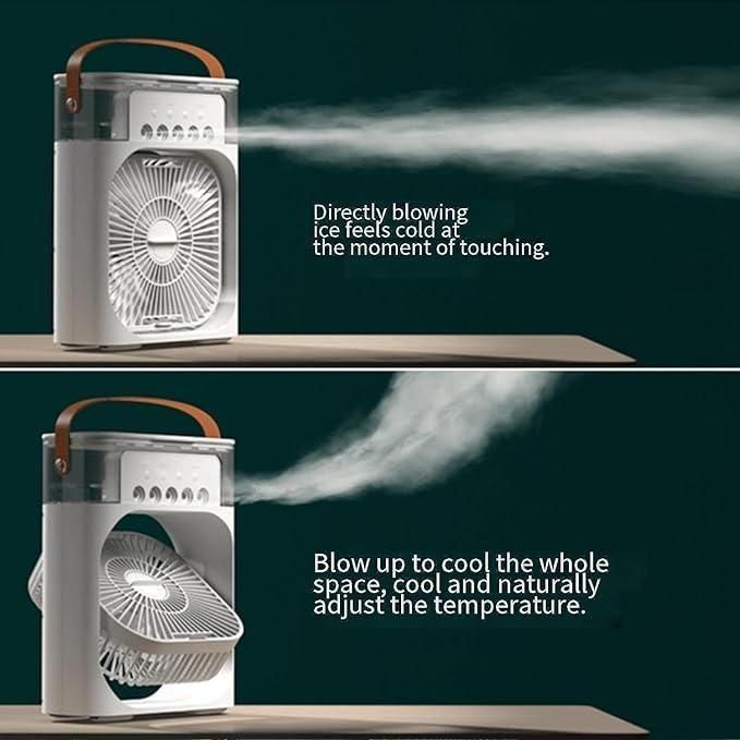 Mini Portable Air Cooler – LED, 3 Speeds, Timer, Spray Modes | Vault Design