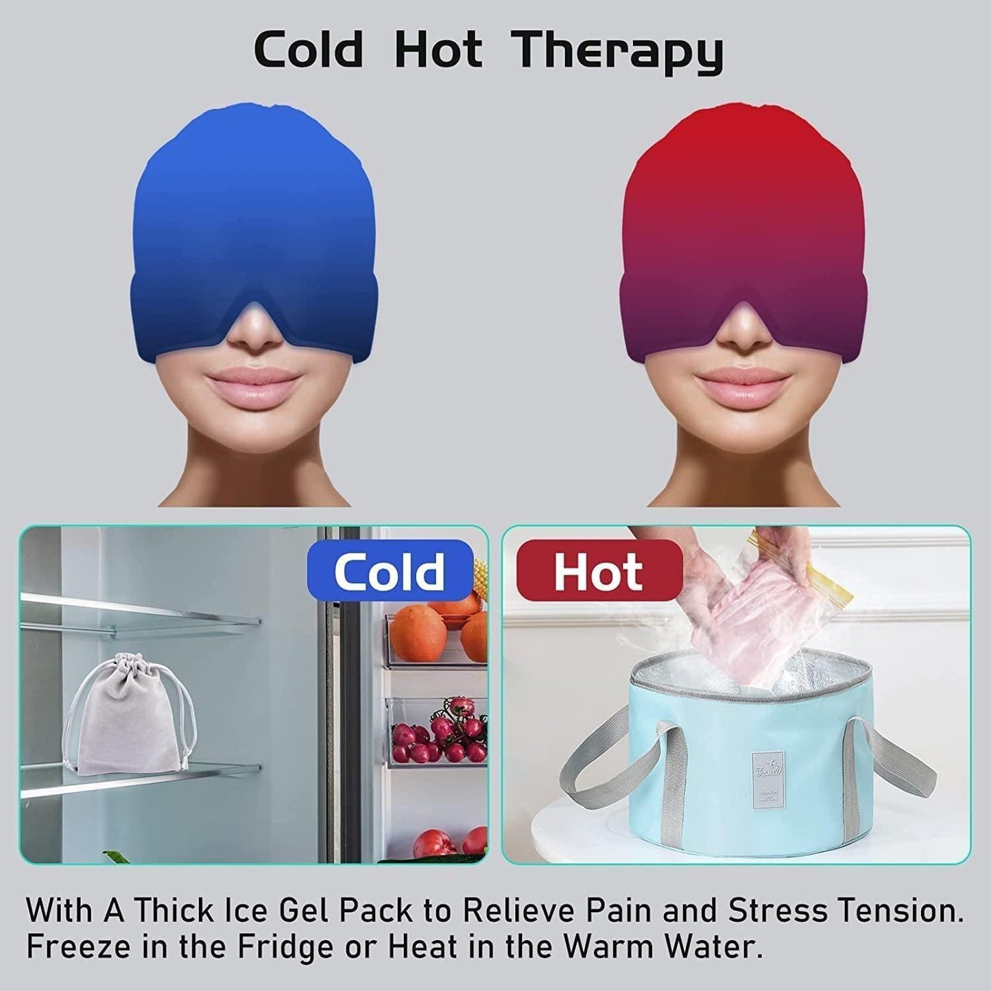 Migraine Relief Cap-Great for Tension, Sinus, Better Sleep & Stress Relief